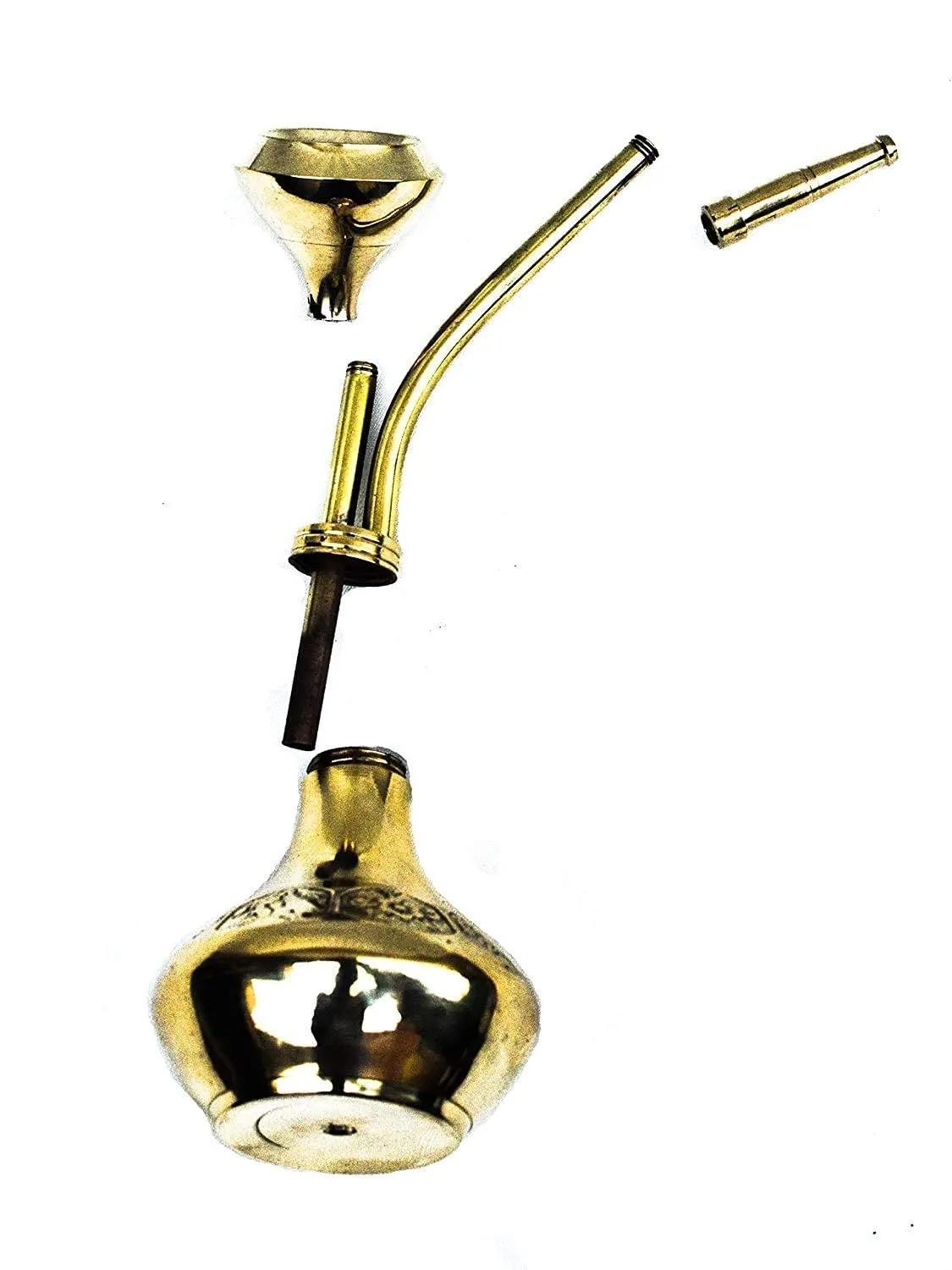 Metal Hookah Unbreakable Sherlock Smoking Pipe/Hukka Hokka,Ethnic Handicraft for Home Décor Traditional Hookah Office showpiece (6 inch Hight & 2 inch width)