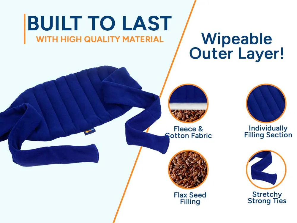 Microwavable Lower Back Heating Wrap With Straps Made of Cotton