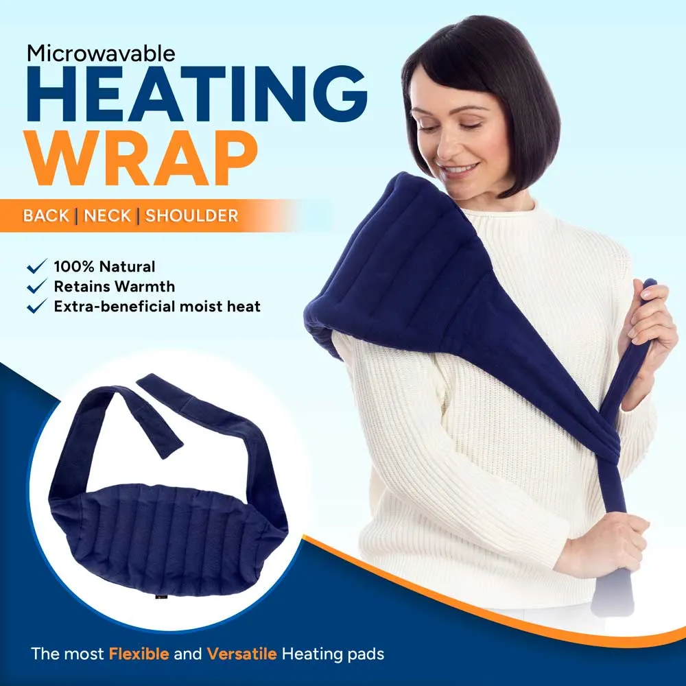 Microwavable Lower Back Heating Wrap With Straps Made of Cotton