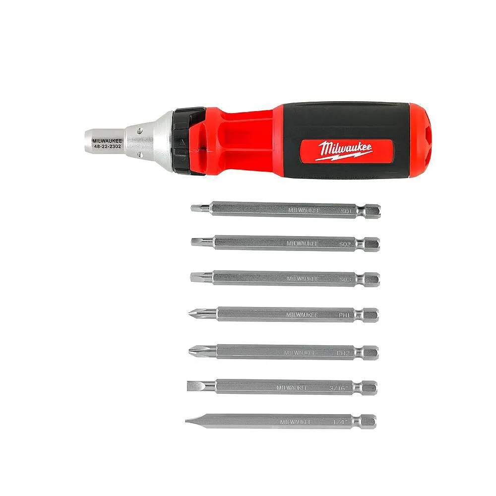 Milwaukee 48-22-2322C 9-in-1 Square Drive Ratcheting Multi-bit Driver with bonus 8-in-1 Stubby