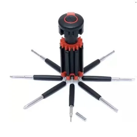 Multi Hand Tool Kit - Steel Claw Hammer and Multifunction 8 in 1 Screwdriver set