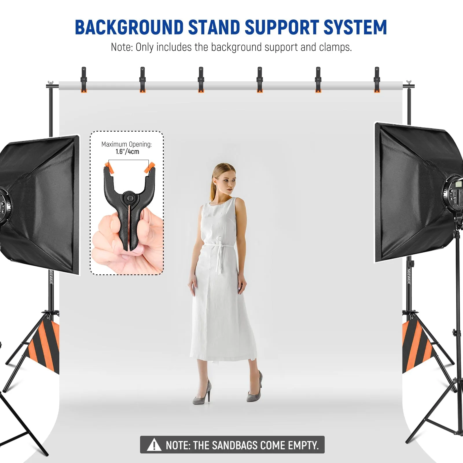 NEEWER 3x2.1m / 10x7ft Photo Studio Backdrop Support System