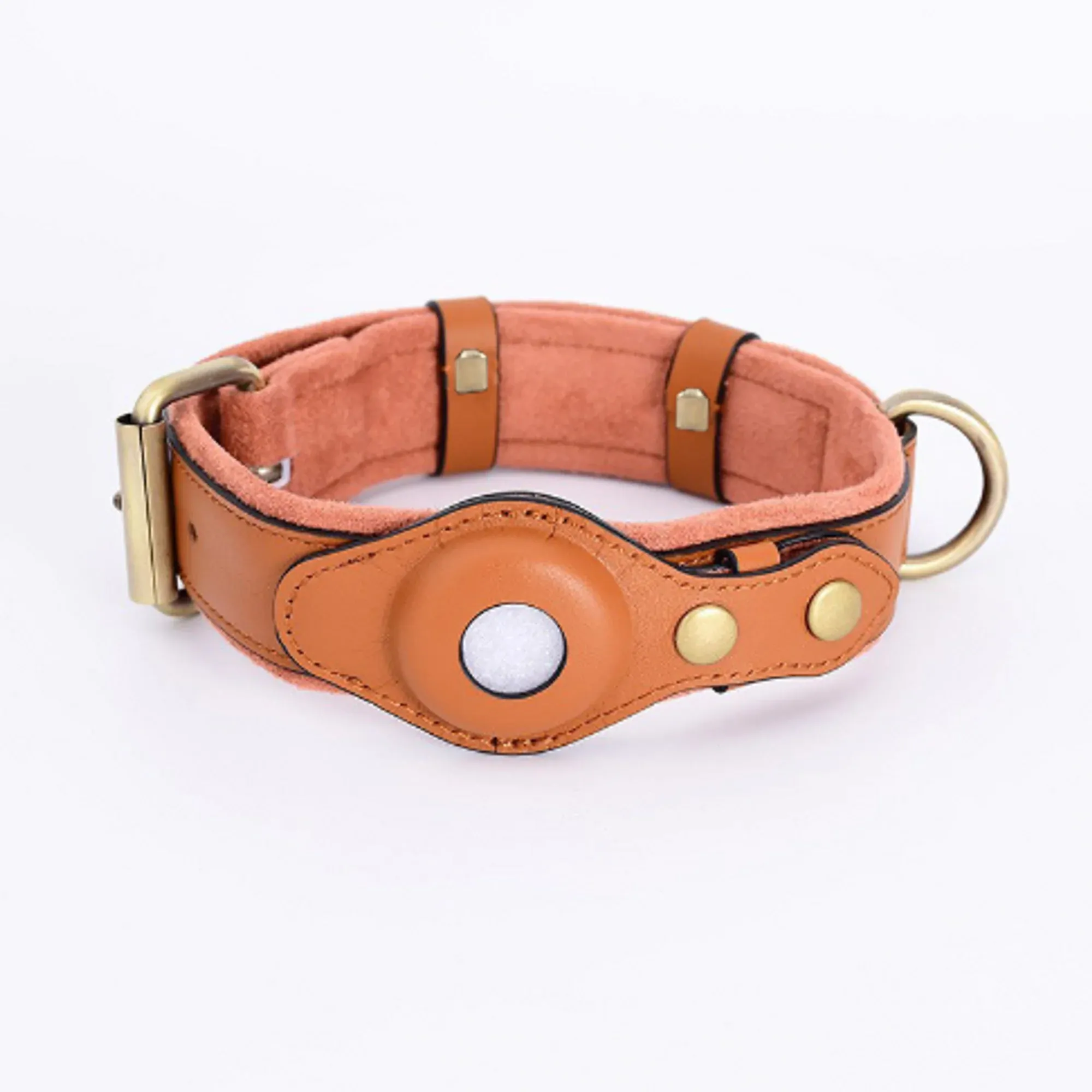 New Leather Airtag Dog Adjustable Collar