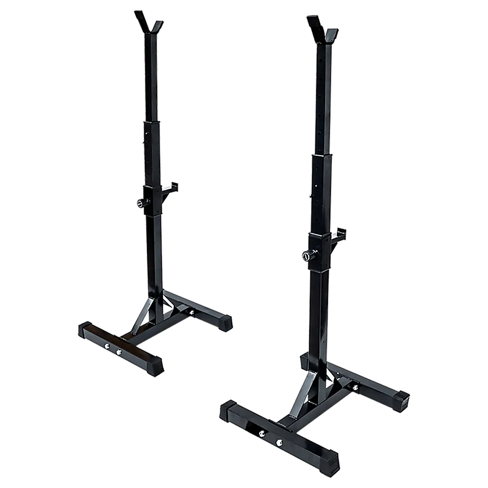 Pair of Adjustable Squat Rack Sturdy Steel Barbell Bench Press Stands GYM/HOME