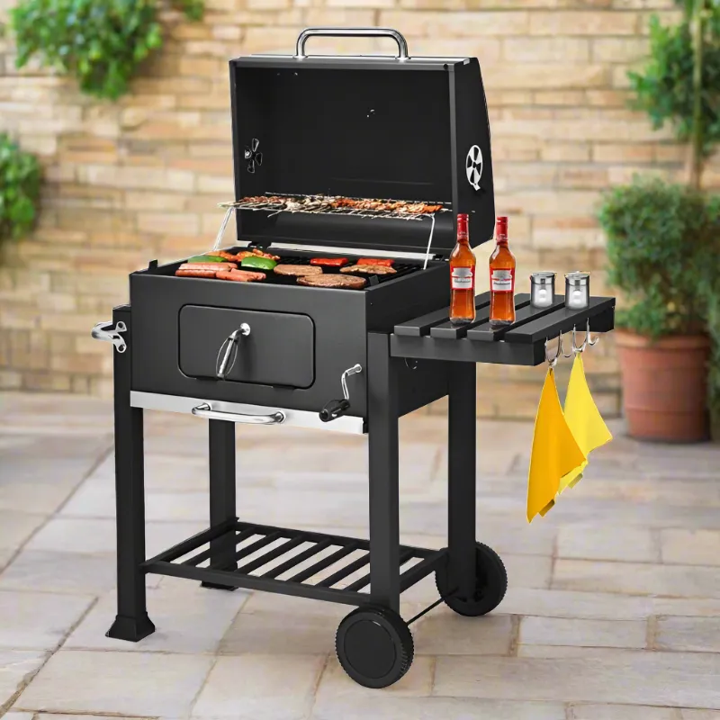 Premium Charcoal Barbecue Grill With Wheels