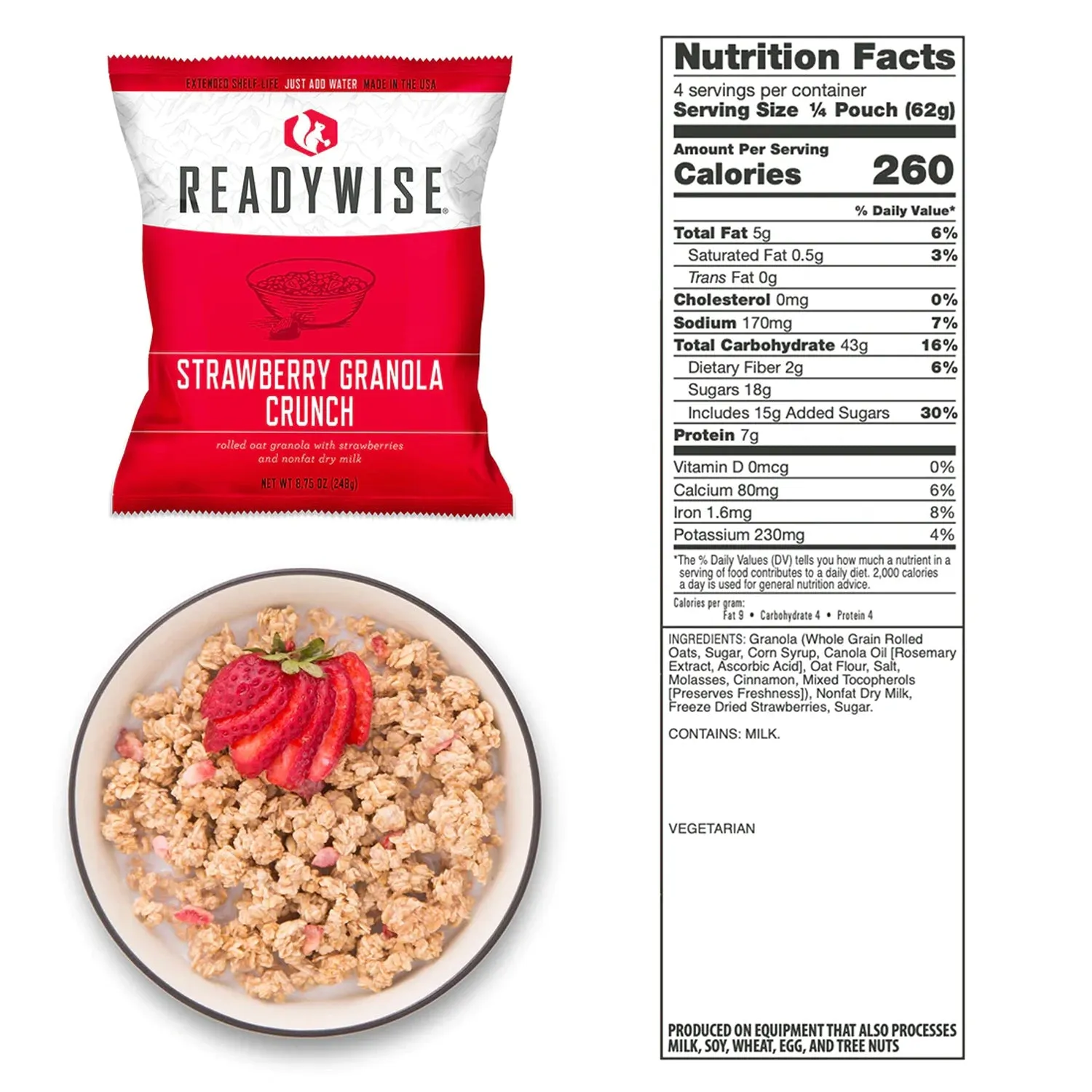 ReadyWise Freeze Dried Breakfast Bucket - 120 Servings