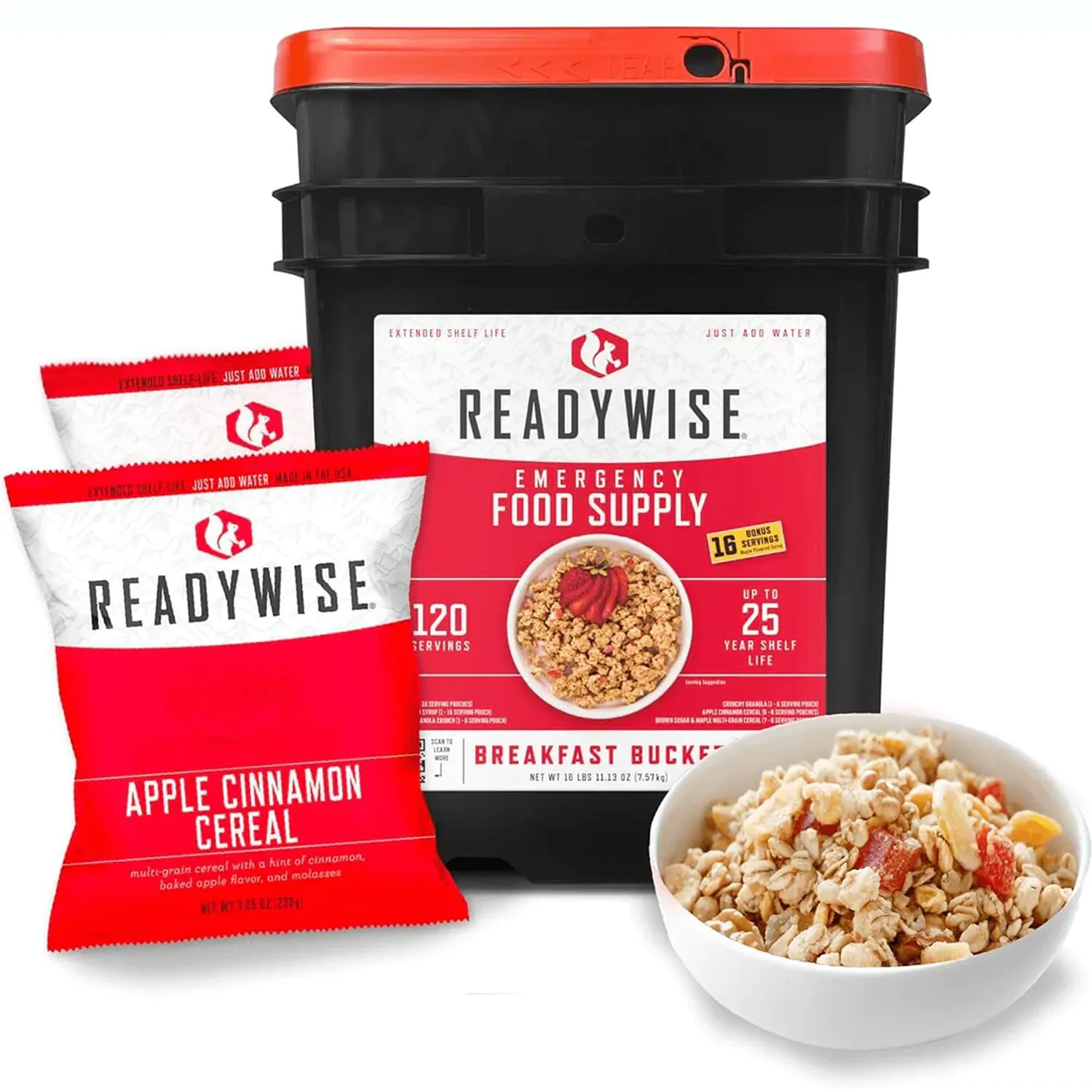 ReadyWise Freeze Dried Breakfast Bucket - 120 Servings