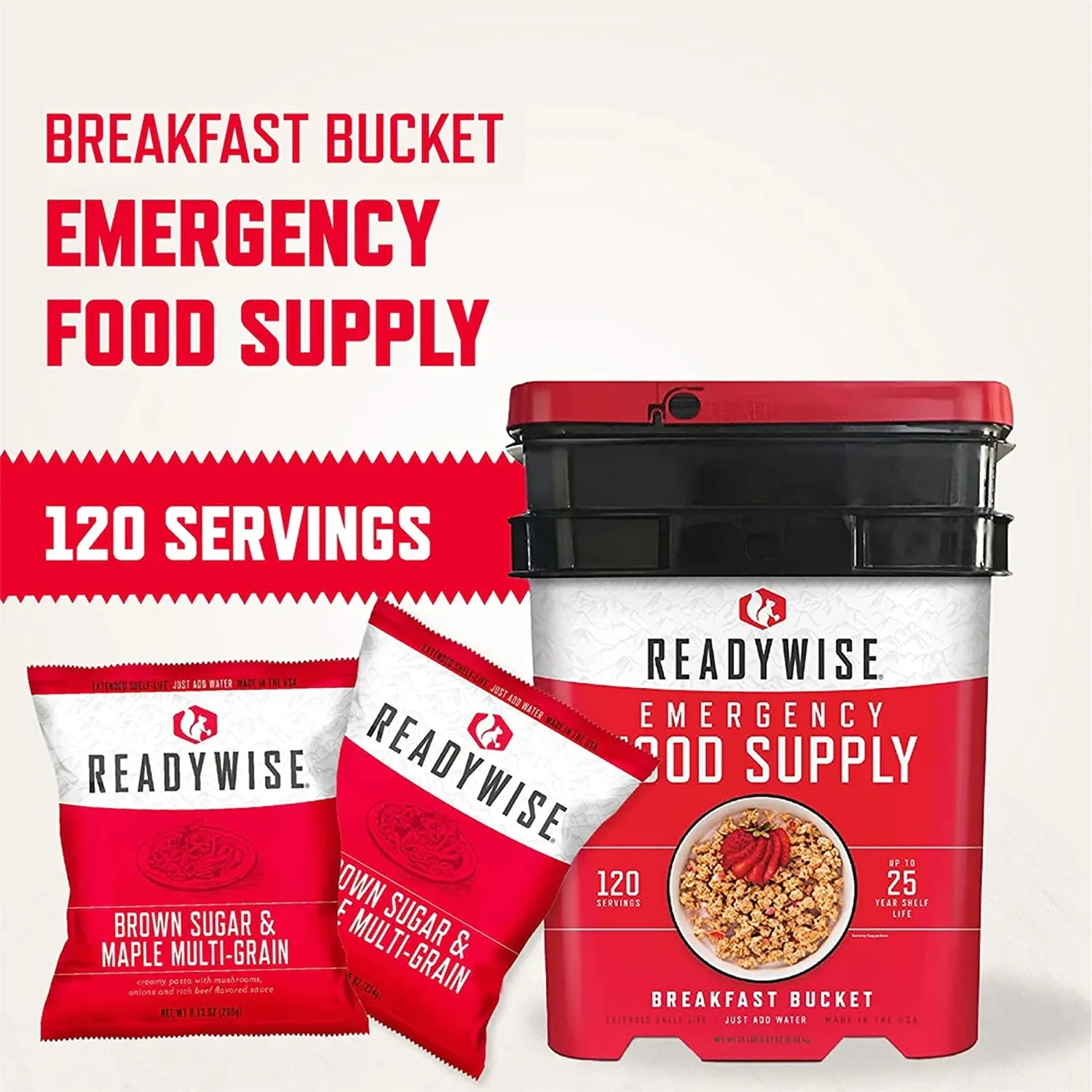 ReadyWise Freeze Dried Breakfast Bucket - 120 Servings