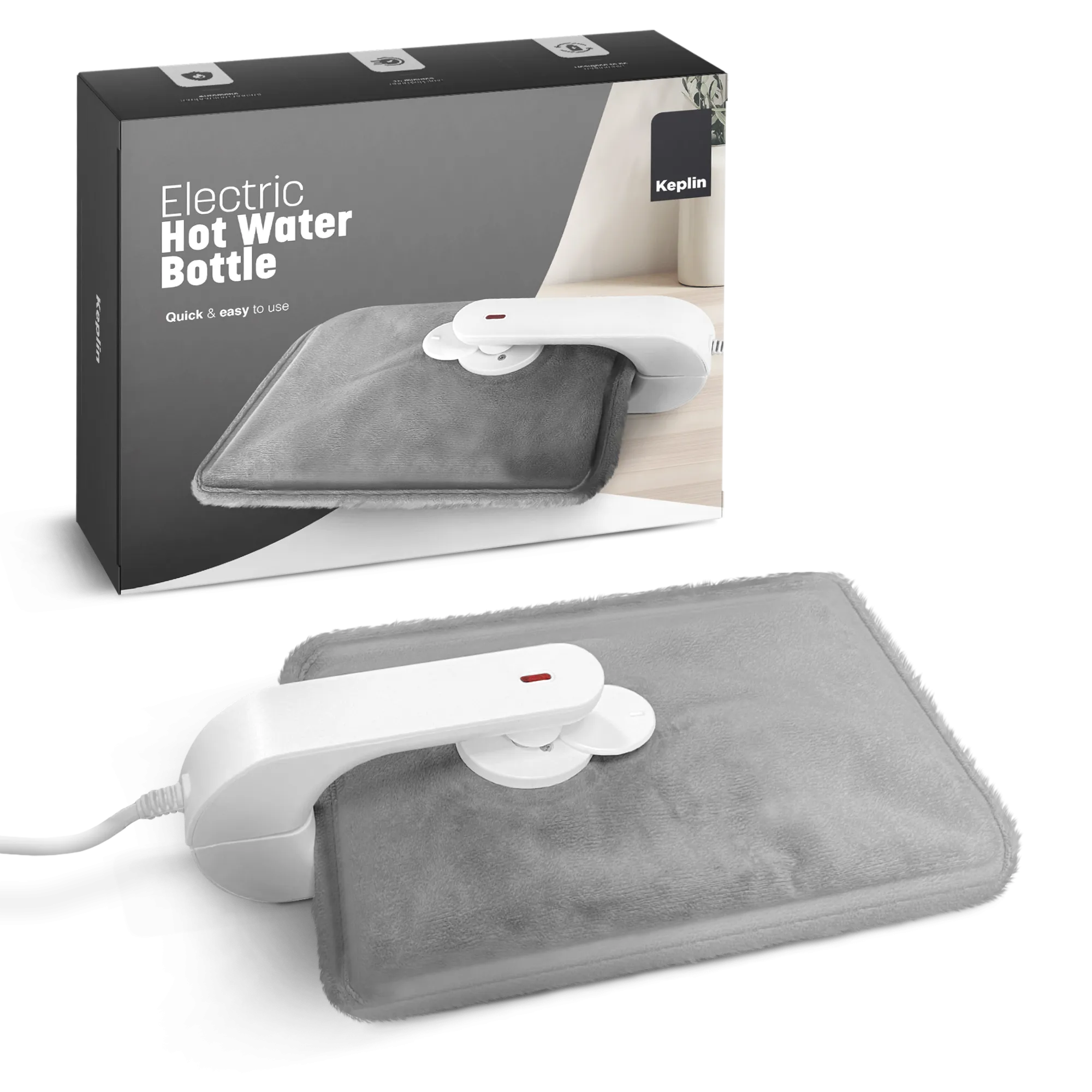 Rechargeable Electric Hot Water Bottle - Hand & Body Warmer, Fast Heating & Auto-Shut Off Function