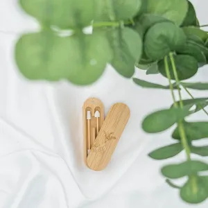 Reusable ear swab in bamboo case