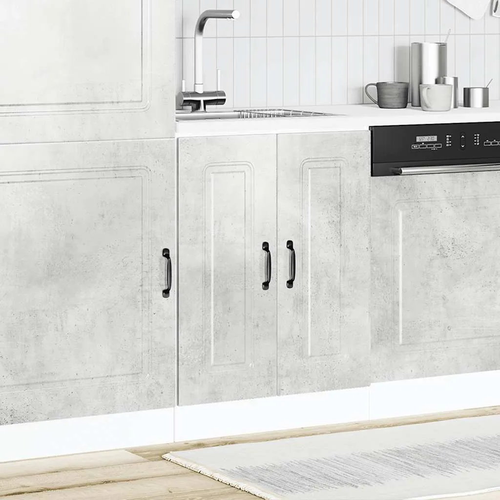 Sink Base Cabinet Kalmar Concrete Grey 60x46x81.5 cm Engineered Wood