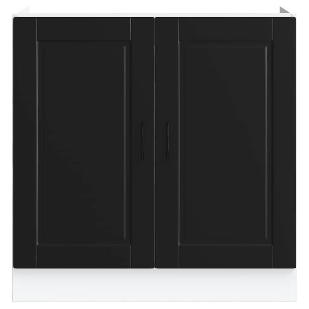 Sink Base Cabinet "Porto" Black 80x46x81.5 cm Engineered Wood