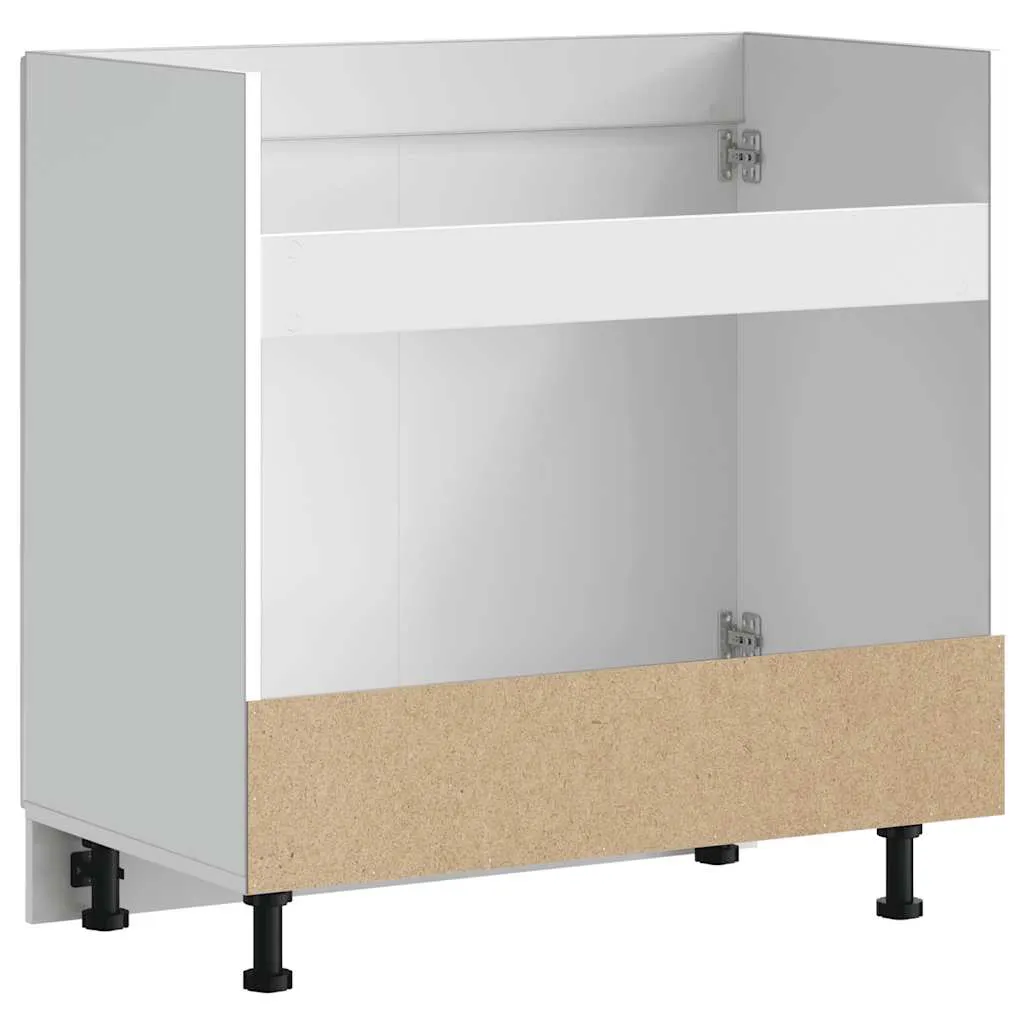 Sink Base Cabinet "Porto" High Gloss White 80x46x81.5 cm Engineered Wood