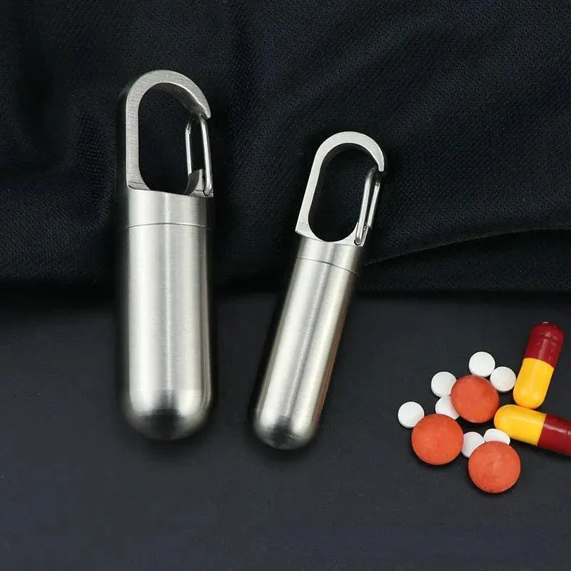 Stainless Steel Waterproof Pill Box for Outdoor Adventures - Durable, Compact & Multi-Purpose