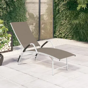 Sun Lounger Textilene and Aluminium Taupe