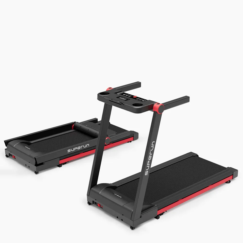 SupeRun® AS02 Inclined Foldable Smart 10 MPH Online Racing Treadmill Red