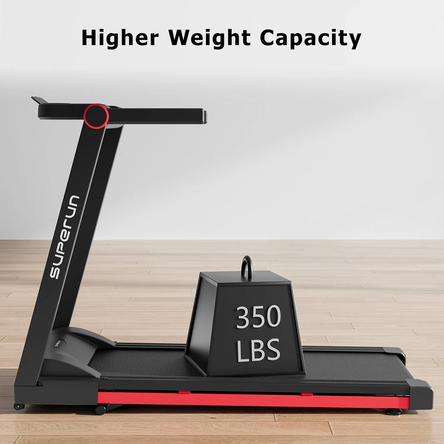 SupeRun® AS02 Inclined Foldable Smart 10 MPH Online Racing Treadmill Red