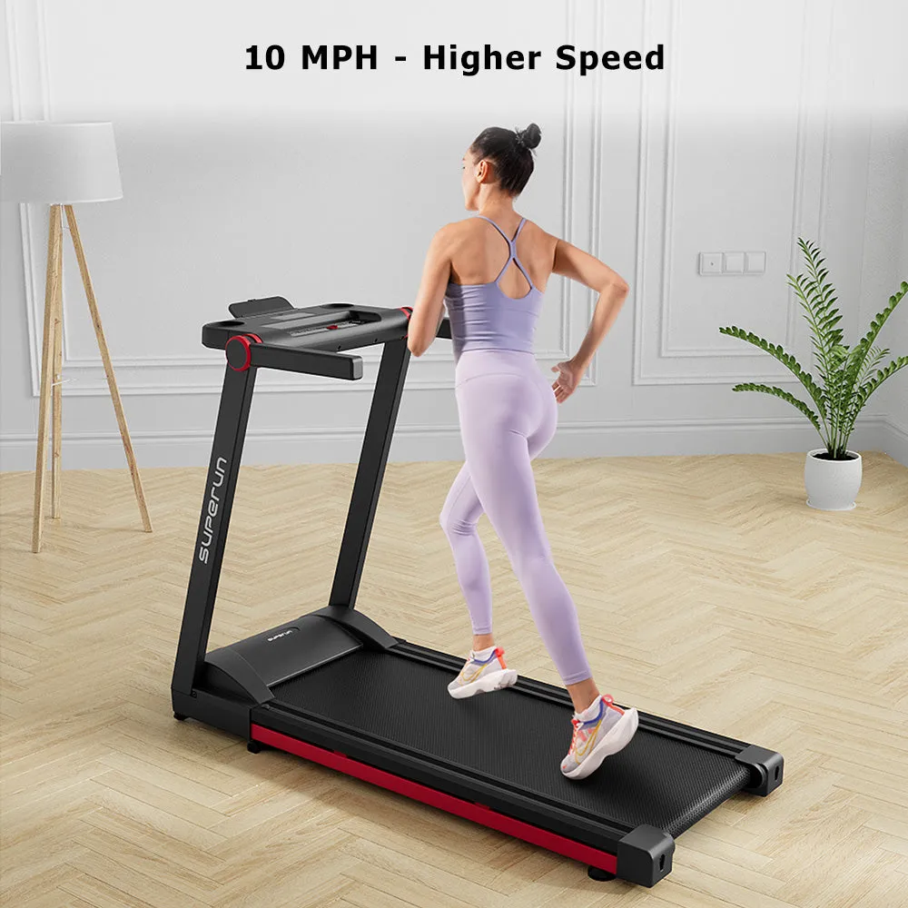 SupeRun® AS02 Inclined Foldable Smart 10 MPH Online Racing Treadmill Red