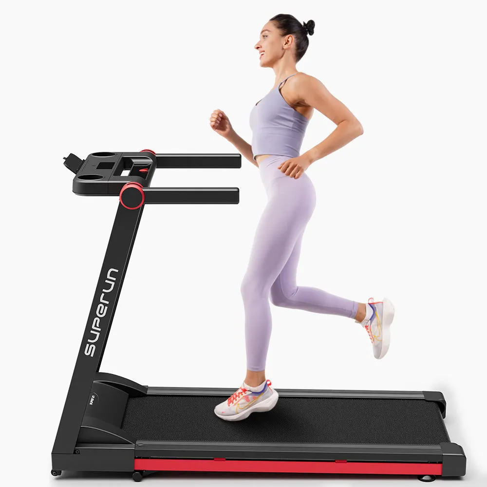 SupeRun® AS02 Inclined Foldable Smart 10 MPH Online Racing Treadmill Red