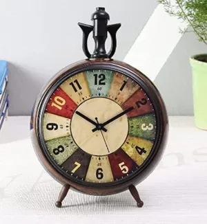 Vintage Style Analog Table Clock, 6 Inch Diameter Desk Clock Without Any Battery or Sell.