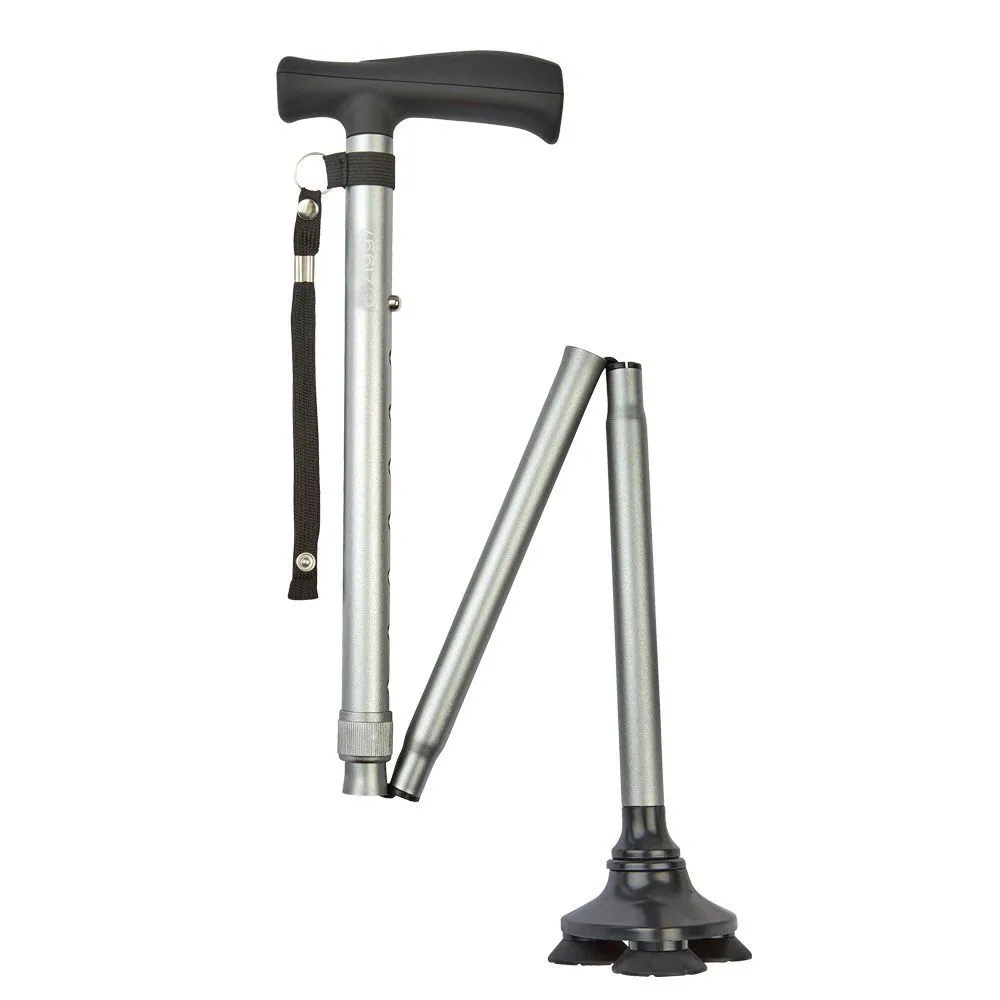 Ziggy Gunmetal Tribase Folding Walking Stick